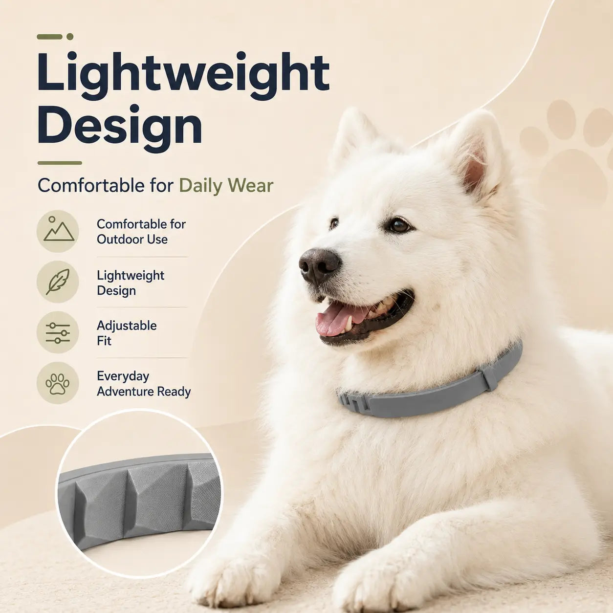 Adjustable Dog Collar with Fresh Scent Comfortable Lightweight Pet Collar for Large Dogs over 18 Lbs Everyday Wear for Walks and Outdoor Use