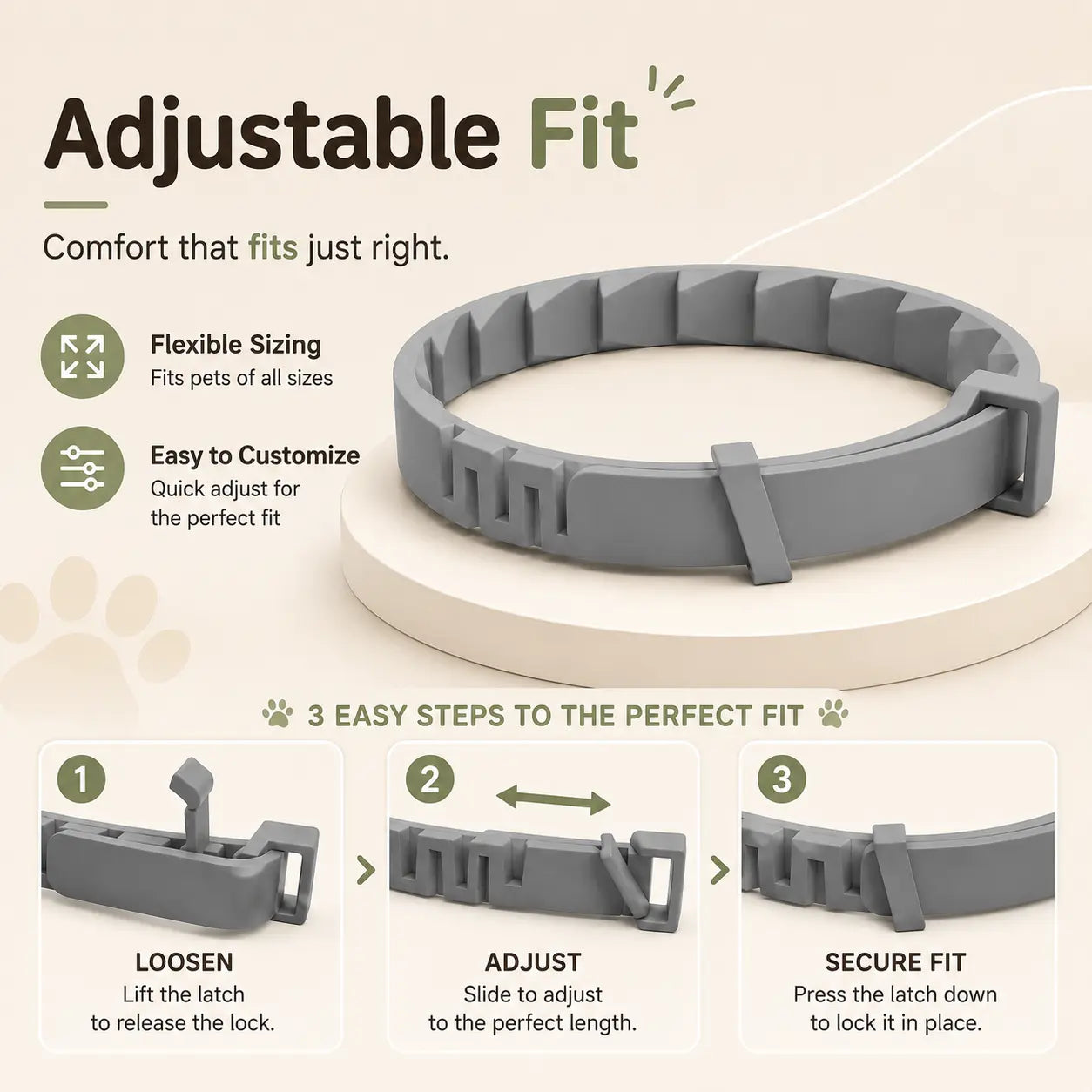 Adjustable Dog Collar with Fresh Scent Comfortable Lightweight Pet Collar for Large Dogs over 18 Lbs Everyday Wear for Walks and Outdoor Use